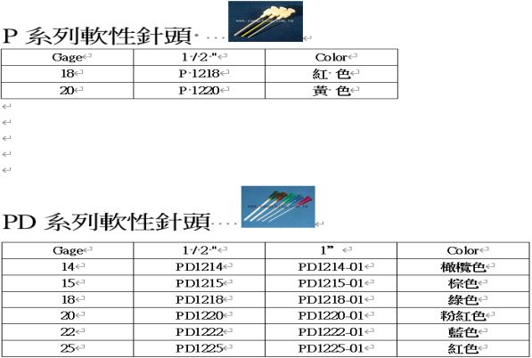軟性針頭 饒性針頭 
